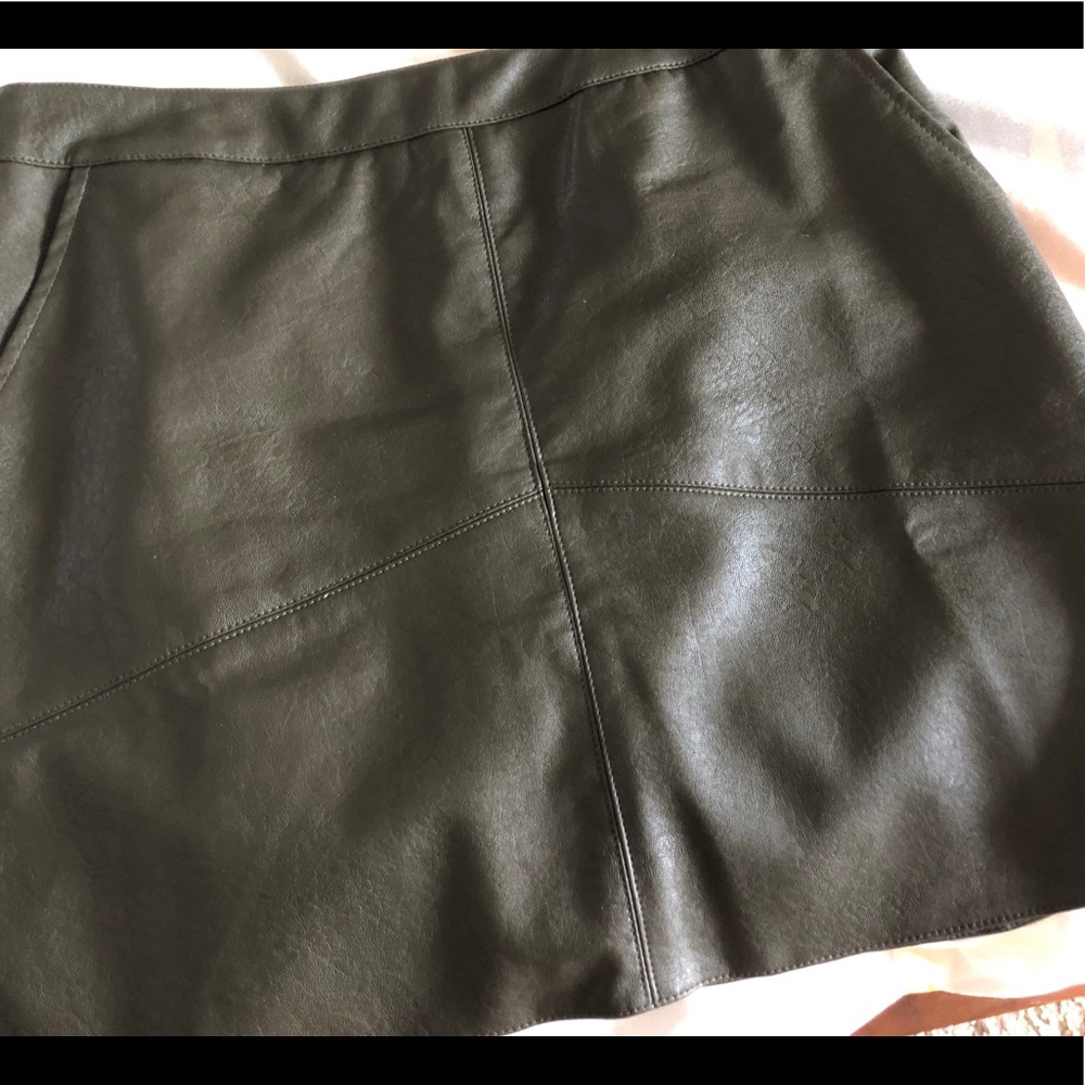 Lulu’s pleather olive green skirt
